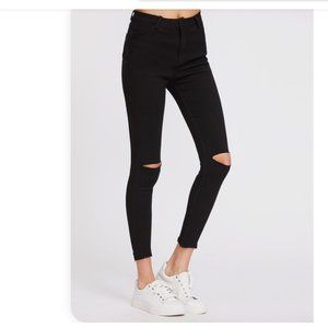 7 For All Mankind -  B(air) Denim Ankle Skinny in Black